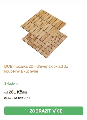 Dubový obklad do kuchyně a koupelny