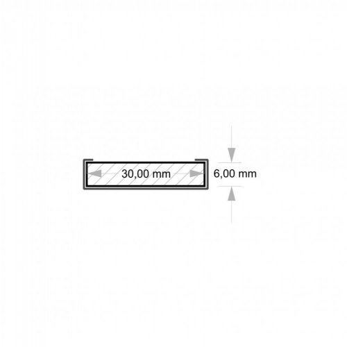 VZOREK - Lišta mezi lamely - DUB PŘÍRODNÍ - rozměr vzorku: 30 x 6 x 200 mm