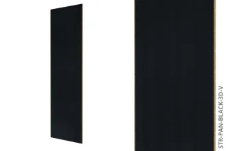 Systémový obkladový panel STRAMA PANELS - ČERNÁ 3D, dřevotřísková deska, dekorativní fólie, 12 x 600 x 2800 mm