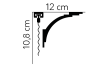 Garnižová LED osvetľovacia lišta, NEPRIAME OSVETLENIE, tvrdý plast PolyForce (HD Polymer), základný biely náter (pretierateľný), 108 x 120 x 2000 mm