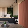 Akustický panel ACOUSTIC LINE - terracote | černá, 2650 x 245 x 22 mm, lamely MDF + FINISH FOLIE, akustický podklad FILC