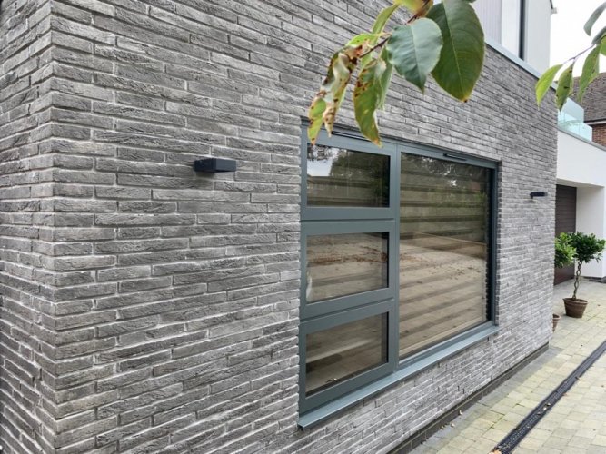 Cihlový obklad, Z BETONU, Mura Brick FUEGO 328, tmavě šedá, 500 x 40 mm, tloušťka 35 - 40 mm, 0,5 m2