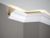 Stropná LED osvetľovacia lišta, NEPRIAME OSVETLENIE, tvrdý plast PolyForce (HD Polymer), základný biely náter (pretierateľný), 81 x 81 x 2000 mm