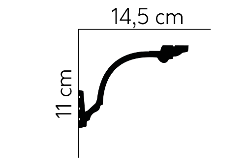 Stropní LED osvětlovací lišta, NEPŘÍMÉ OSVĚTLENÍ, tvrdý plast PolyForce (HD Polymer), základní bílý nátěr (přetíratelný), 110 x 145 x 2000 mm