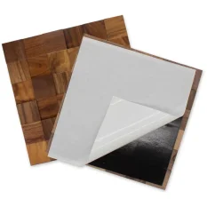 VZOREK - OŘECH 50 (50 x 50 mm) - NA SAMOLEPÍCÍM PODKLADU Broušený (olejovaný) - rozměr vzorku: 150 x 150 mm