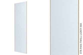Systémový obkladový panel - BÍLO-ŠEDÁ, dřevotřísková deska, PVC finish fólie, 12 x 600 x 2800 mm