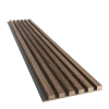 Dřevěné lamely ÚZKÉ na ČERNÉ desce (MDF), OŘECH, FINISH FOLIE, 24 x 300 x 2750 mm (0,825 m2)
