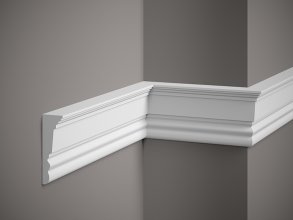 Nástěnná lišta – HLADKÁ, tvrdý plast ProFoam® (polyuretan), základní bílý nátěr (přetíratelný), 101 x 33 x 2000 mm