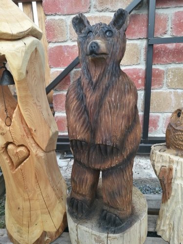 Medvěd stojící dřevořezba 100 cm