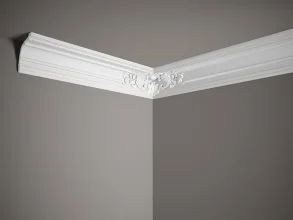 Stropní lišta – S ORNAMENTEM, tvrdý materiál ProFoam (Polyuretan), základní bílý nátěr (přetíratelný), 171 x 178 x 2000 mm