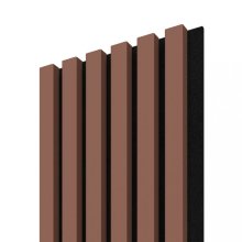 Akustický panel ACOUSTIC LINE - terracote | čierna, 2650 x 245 x 22 mm, lamely MDF + FINISH FILE, akustický podklad FILC