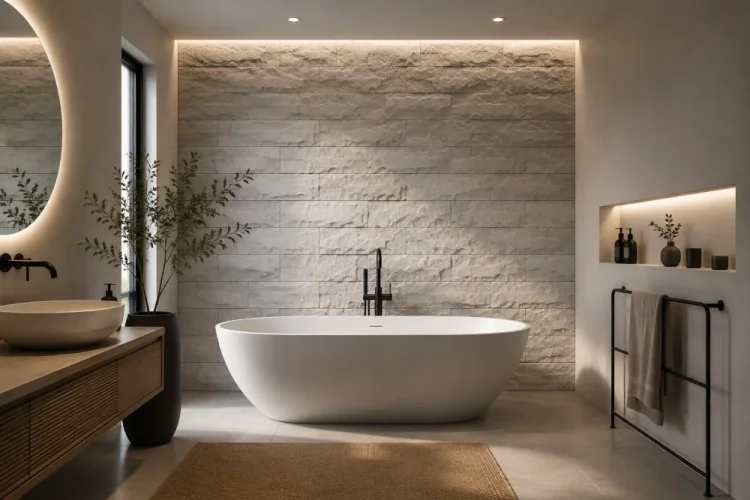 Betónový obklad, Z BETÓNU, AMSTERDAM 1 - BEIGE, sivá, 76 x 260 mm, hrúbka 9-25 mm, 0.59 m2