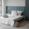 Akustický panel ACOUSTIC LINE - smoke blue | čierny, 2650 x 245 x 22 mm, lamely MDF + FINISH FOLIE, akustický podklad FILC