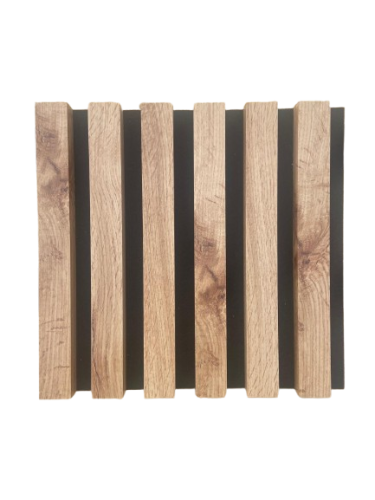 ATYPICKÝ PRODUKT - Akustický panel - DUB WOTAN, MDF + FOLIE FINISH 3D, ČERNÝ akustický podklad FILC, 300 x 285 mm