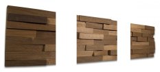 SPLITT MINI WOOD,  DUB TERMO, 8 řad, štípaný obklad  - balení obsahuje 3 kusy panelů (180 x 180 mm)