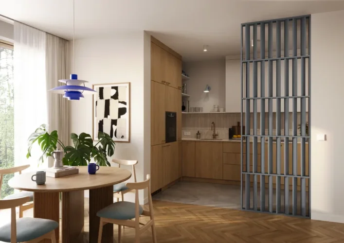 Dělící příčka JAPANDI, 520-2720 x 1800-2750 mm, (MDF), GRAFIT(ANTRACIT)