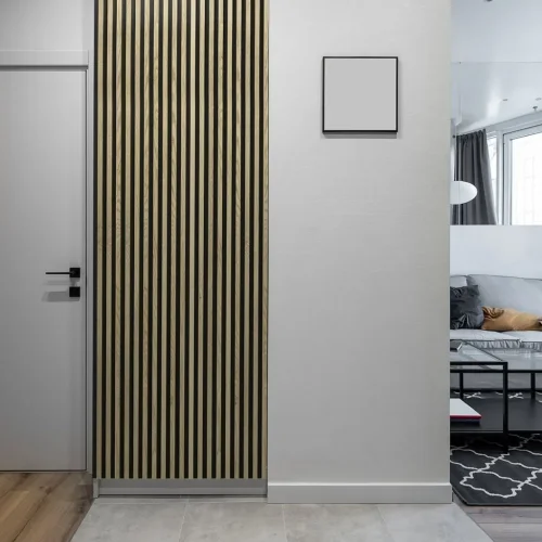 LINEA 1 drevená lamela na doske - dub| čierna, 2750 x 64 x 40 mm