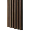 Dřevěné lamely ÚZKÉ na ČERNÉ desce (MDF), OŘECH, FINISH FOLIE, 24 x 300 x 2750 mm (0,825 m2)