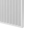 Dělící lamelová stěna - BÍLÁ, (kompletní sada), MDF + FINISH FOLIE, 29 předpřipravených šířek od 510 do 2750 mm, libovolná výška (maximálně 2750 mm), 70 mm tloušťka příčky - Typ lamel: V úhlu 45° k základně