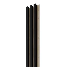 LINEA 3 dřevěné lamely na desce - černá | dub, 2750 x 176 x 40 mm
