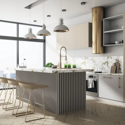 LINEA SLIM 3 dřevěné lamely na desce - japandi | černá, 2650 x 150 x 30 mm