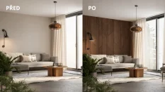 Velkoformátový lamelový panel OSLO - DÝHA Z AMERICKÉHO OŘECHU, 600 x 2750 x 11 mm, ČERNÝ MDF PANEL