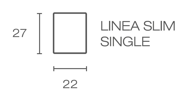 LINEA SLIM SINGLE - Drevená lamela na stenu, čierna, 2650 x 22 x 27 mm