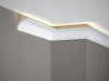 Stropní LED osvětlovací lišta, NEPŘÍMÉ OSVĚTLENÍ, tvrdý plast PolyForce (HD Polymer), základní bílý nátěr (přetíratelný), 50 x 50 x 2000 mm