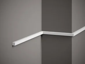 Nástenná lišta – HLADKÁ, tvrdý plast PolyForce (HD Polymér), základný biely náter (pretierateľný), 15 x 15 x 2000 mm