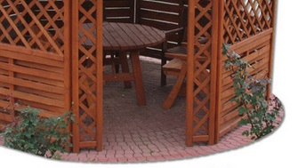 DREWMAX Zahradní altán z masivního borového dřeva, průměr 300 / 370 cm