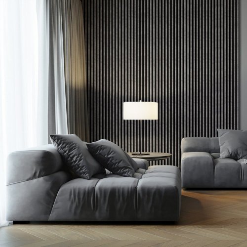 LINEA COMFORT 5 drevené lamely na doske - urban | čierna, 2650 x 246 x 30 mm