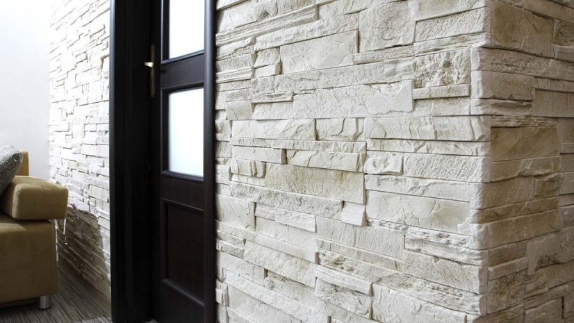 Sádrový obklad, ROH, ZE SÁDRY, CRETA 1, světle hnědá, tloušťka 12-27 mm, 0.96 m2