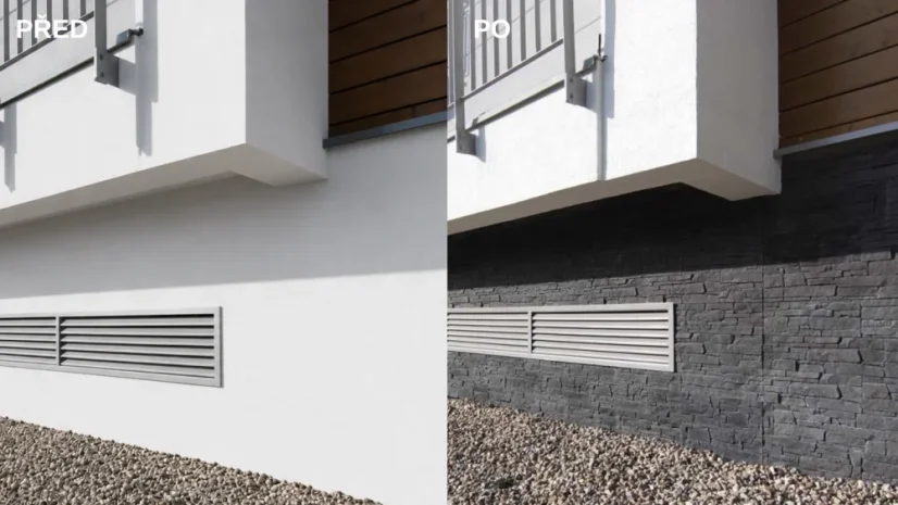 Betonový obklad, Z BETONU, MEXICANA 3 - graphite, šedá, tloušťka 10-30 mm, 0.5 m2