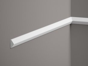 VZORKA - Nástenná lišta – HLADKÁ, tvrdý plast PolyForce (HD Polymer), základný biely náter (pretierateľný), 20 x 10 x 100 mm