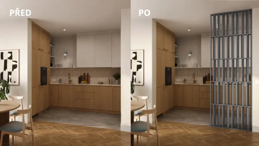 Deliaca priečka JAPANDI, 520-2720 x 1800-2750 mm, (MDF), GRAFIT(ANTRACIT)