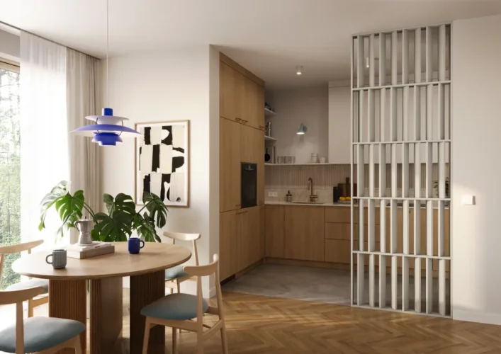 Dělící příčka JAPANDI, 520-2720 x 1800-2750 mm, (MDF), PÍSKOVĚ BÉŽOVÁ