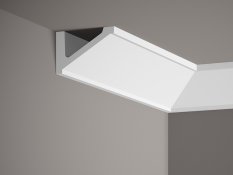 Stropná lišta – HLADKÁ, tvrdý plast ProFoam® (polyuretán), základný biely náter (pretierateľný), 55 x 87 x 2000 mm
