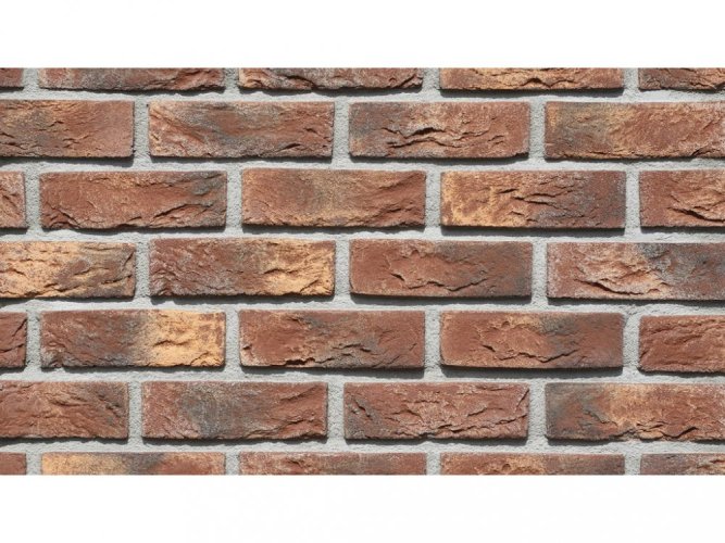 Cihlový obklad, Z BETONU, COUNTRY 676, hnědá, 205 x 62 mm, tloušťka 14-17 mm, 1 m2