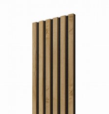 VZOREK - Akustický panel - DUB WOTAN | ČERNÝ akustický podklad - ROZMĚR VZORKU: 200 x 100 mm