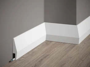 Podlahová lišta – PREMIUM, tvrdý plast PolyForce (HD Polymer), kvalitní bílý lak (finální povrch), 100 x 23 x 2000 mm