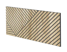 Lamelový panel SEVILLA - DUBOVÁ DÝHA, 600 x 300 x 11 mm, ČERNÝ MDF PANEL