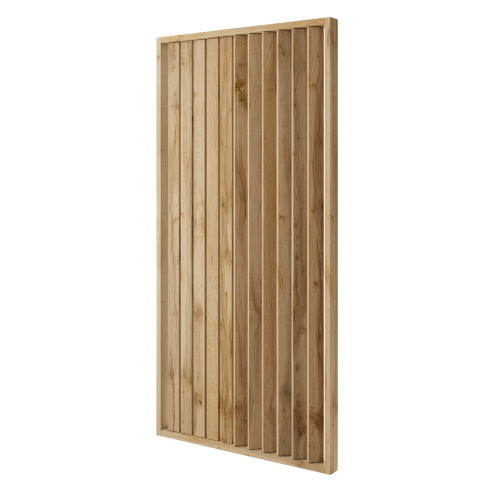 Deliaca lamelová stena - DÚB WOTAN, (kompletná sada), MDF + FINISH FOLIE, 29 predpripravených šírok 510 - 2750 mm, ľubovoľná výška (maximálne 2750 mm), 70 mm hrúbka - Typ lamiel: Otočné