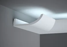 Stropná LED osvetľovacia lišta, NEPRIAME OSVETLENIE, tvrdý plast PolyForce (HD Polymer), základný biely náter (pretierateľný), 86 x 172 x 2000 mm