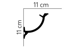 Stropná LED osvetľovacia lišta, NEPRIAME OSVETLENIE, tvrdý plast PolyForce (HD Polymer), základný biely náter (pretierateľný), 110 x 110 x 2000 mm