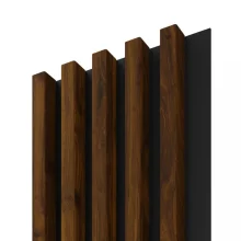 LINEA COMFORT 5 drevené lamely na doske - hazelnut | čierna, 2650 x 246 x 30 mm