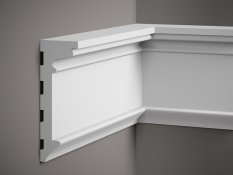 VZORKA - Nástenná lišta – HLADKÁ, tvrdý plast ProFoam® (polyuretán), základný biely náter (pretierateľný), 22 x 66 x 100 mm