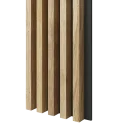 Drevené lamely ŠIROKÉ na ČIERNEJ doske (MDF), DUBOVÁ DÝHA, 46 x 300 x 2750 mm (0,825 m2)