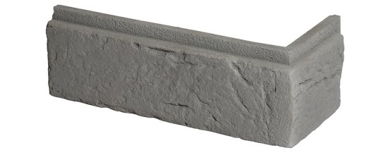 Cihlový obklad, ROH, Z BETONU, BOSTON 4 - moonlight, středně šedá, 90 x 200 mm, tloušťka 8-21 mm, 0.87 bm