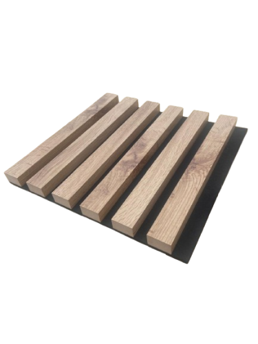 ATYPICKÝ PRODUKT - Akustický panel - DUB WOTAN, MDF + FOLIE FINISH 3D, ČERNÝ akustický podklad FILC, 300 x 285 mm