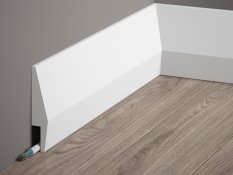 Podlahová lišta – PREMIUM, tvrdý plast PolyForce (HD Polymer), kvalitní bílý lak (finální povrch), 100 x 23 x 2000 mm